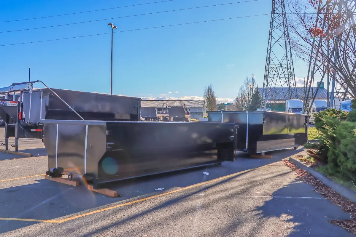 Roll-off dumpster ready for waste disposal at job site for Yard Waste Dumpster Rental in Shiloh